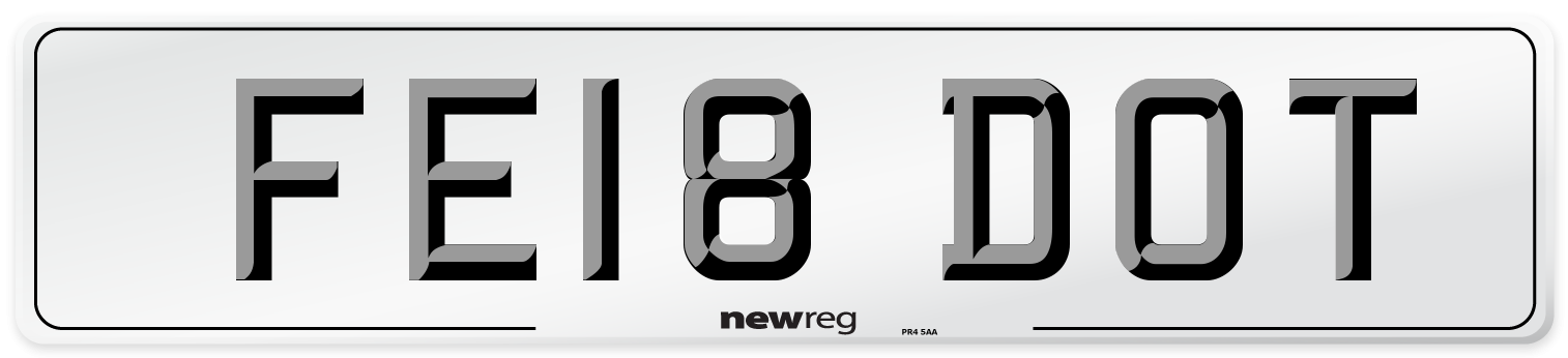 FE18 DOT Number Plate from New Reg